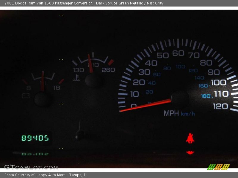 Dark Spruce Green Metallic / Mist Gray 2001 Dodge Ram Van 1500 Passenger Conversion