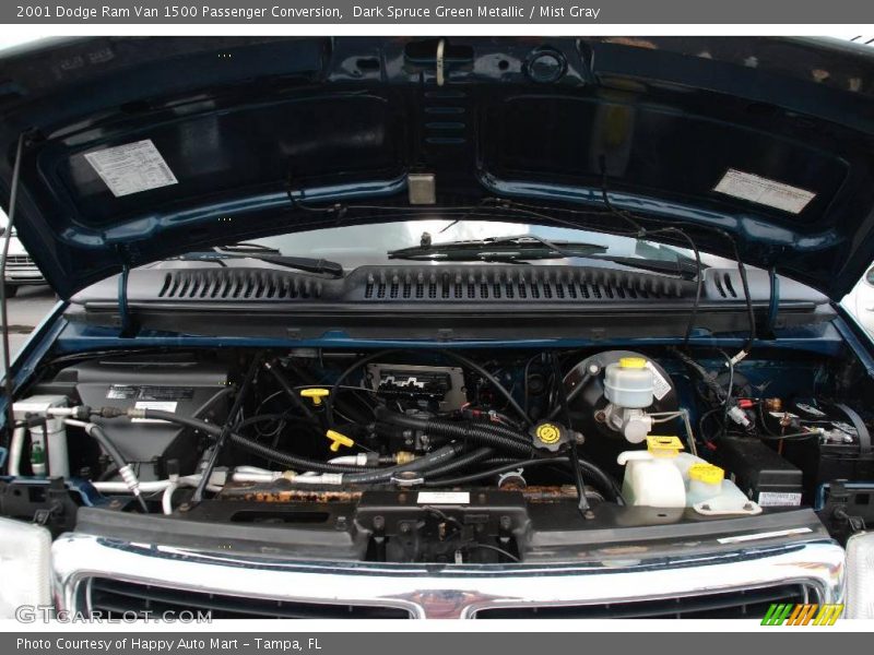 Dark Spruce Green Metallic / Mist Gray 2001 Dodge Ram Van 1500 Passenger Conversion