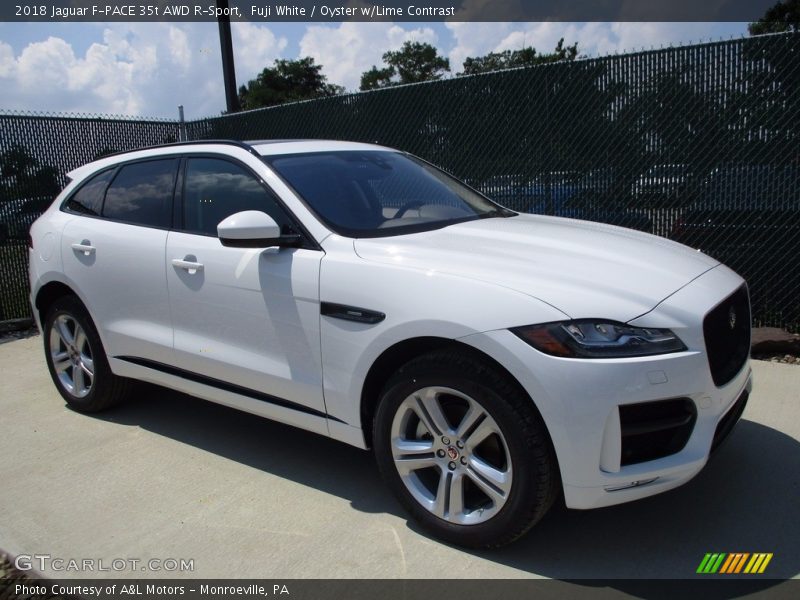 Fuji White / Oyster w/Lime Contrast 2018 Jaguar F-PACE 35t AWD R-Sport