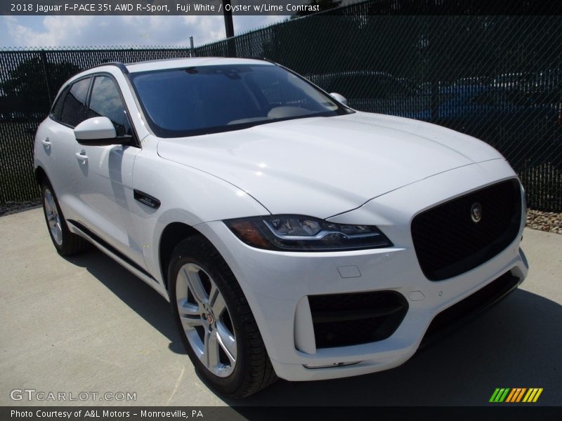 Fuji White / Oyster w/Lime Contrast 2018 Jaguar F-PACE 35t AWD R-Sport