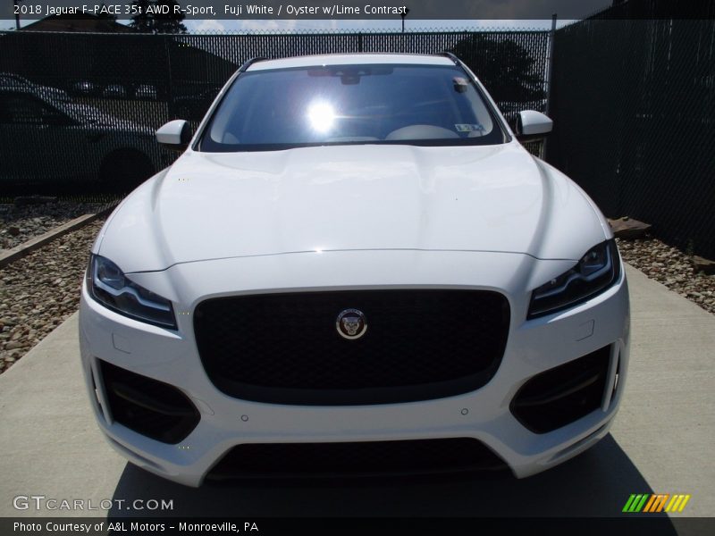 Fuji White / Oyster w/Lime Contrast 2018 Jaguar F-PACE 35t AWD R-Sport