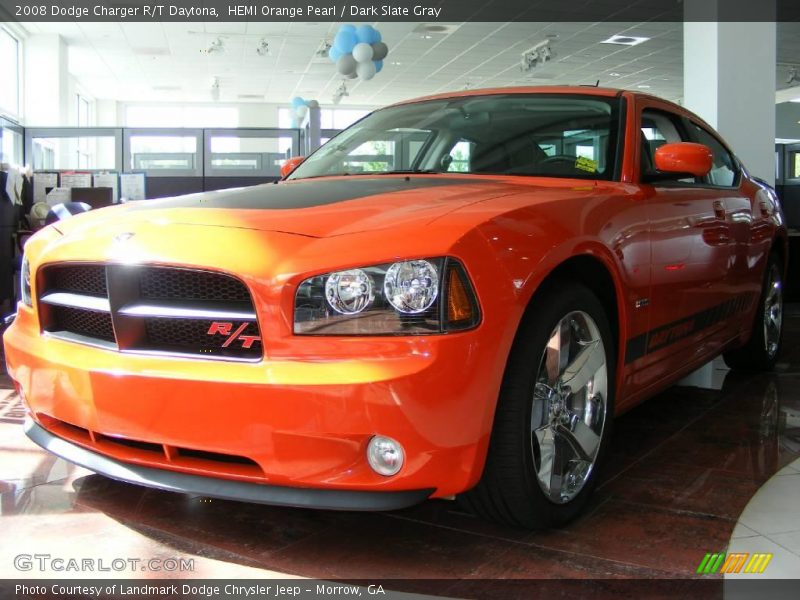 HEMI Orange Pearl / Dark Slate Gray 2008 Dodge Charger R/T Daytona
