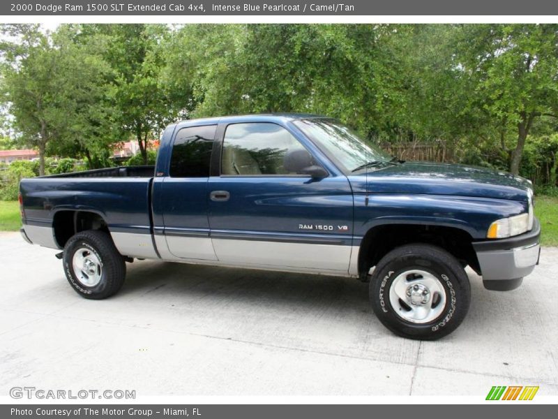 Intense Blue Pearlcoat / Camel/Tan 2000 Dodge Ram 1500 SLT Extended Cab 4x4