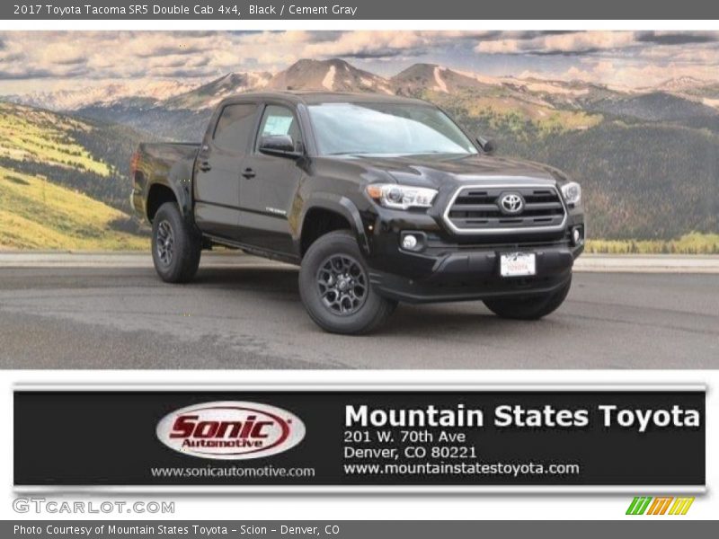 Black / Cement Gray 2017 Toyota Tacoma SR5 Double Cab 4x4