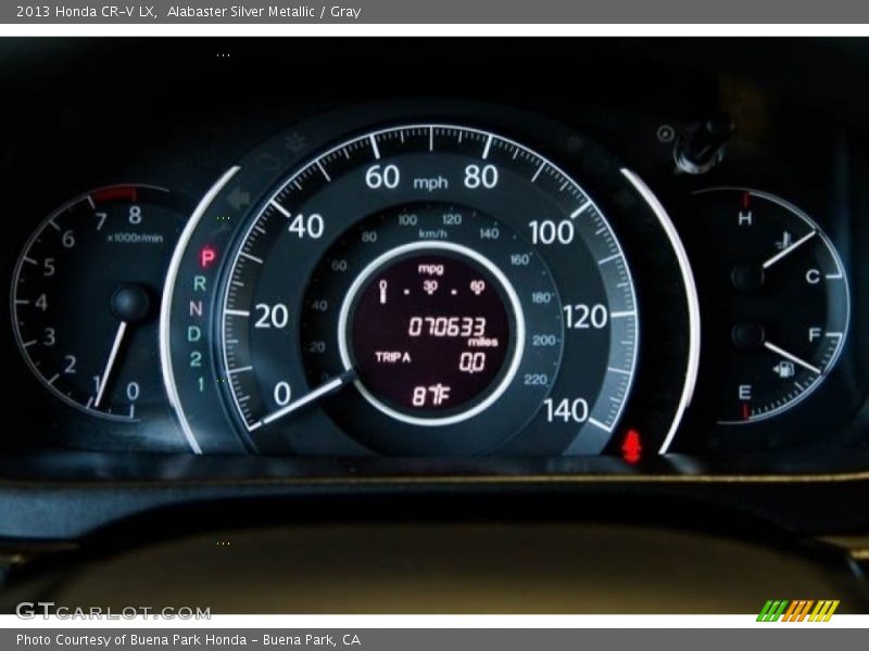 Alabaster Silver Metallic / Gray 2013 Honda CR-V LX