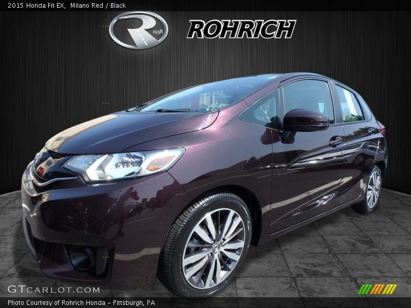Milano Red / Black 2015 Honda Fit EX