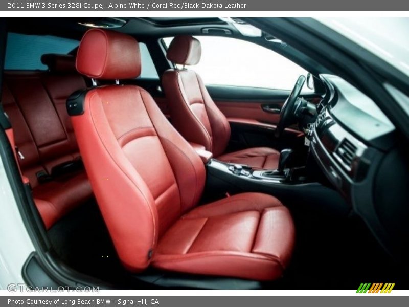 Alpine White / Coral Red/Black Dakota Leather 2011 BMW 3 Series 328i Coupe