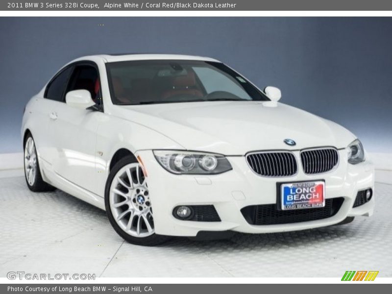 Alpine White / Coral Red/Black Dakota Leather 2011 BMW 3 Series 328i Coupe