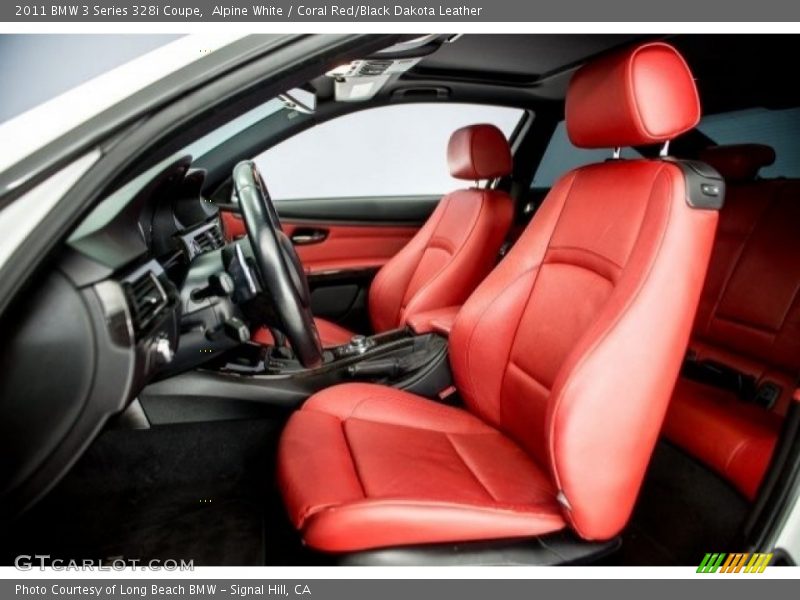 Alpine White / Coral Red/Black Dakota Leather 2011 BMW 3 Series 328i Coupe