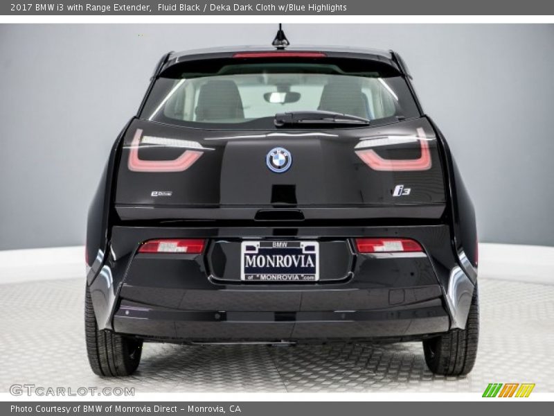 Fluid Black / Deka Dark Cloth w/Blue Highlights 2017 BMW i3 with Range Extender