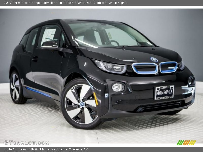 Fluid Black / Deka Dark Cloth w/Blue Highlights 2017 BMW i3 with Range Extender
