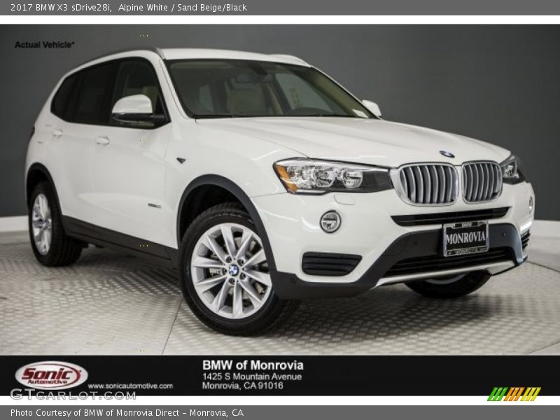 Alpine White / Sand Beige/Black 2017 BMW X3 sDrive28i
