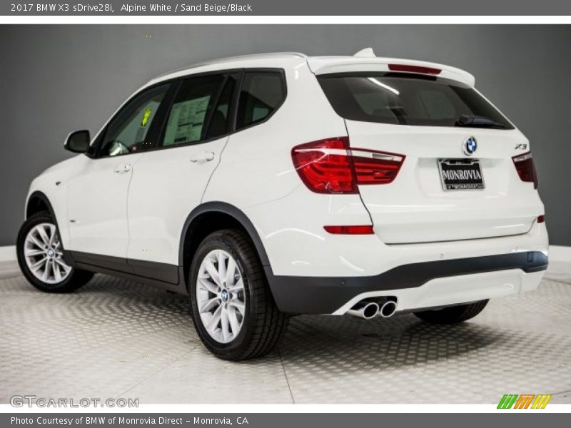 Alpine White / Sand Beige/Black 2017 BMW X3 sDrive28i