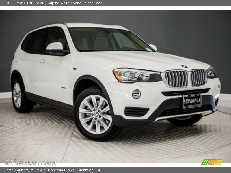 Alpine White / Sand Beige/Black 2017 BMW X3 sDrive28i
