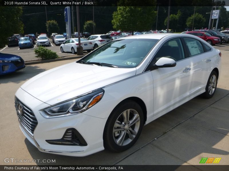Quartz White Pearl / Black 2018 Hyundai Sonata SEL