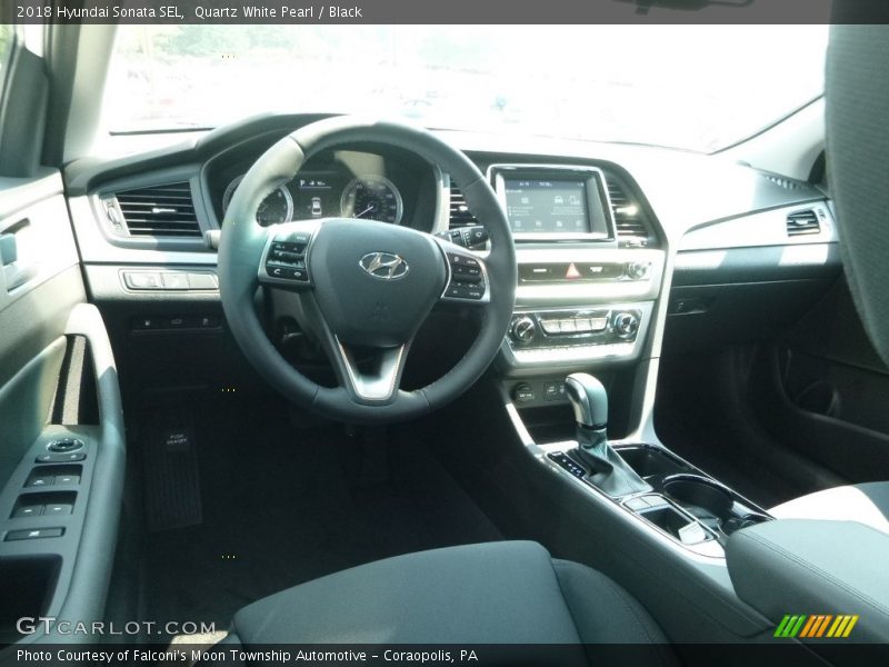 Quartz White Pearl / Black 2018 Hyundai Sonata SEL