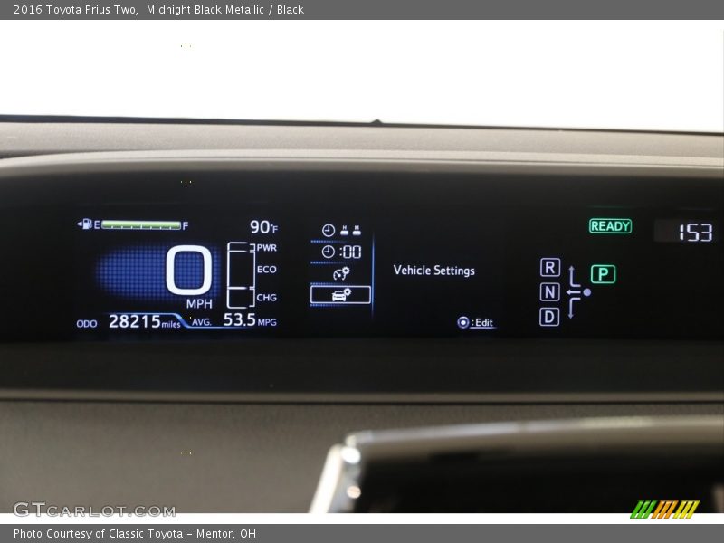 Midnight Black Metallic / Black 2016 Toyota Prius Two