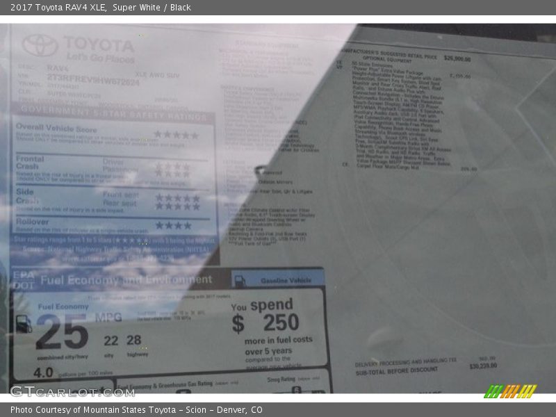 Super White / Black 2017 Toyota RAV4 XLE