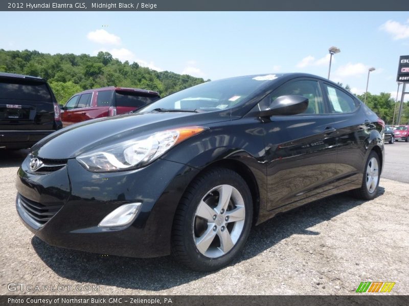 Midnight Black / Beige 2012 Hyundai Elantra GLS