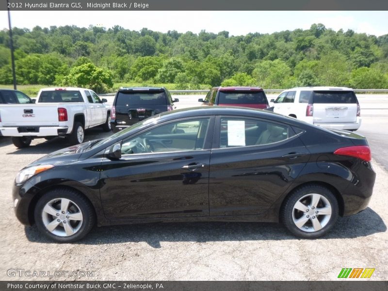 Midnight Black / Beige 2012 Hyundai Elantra GLS