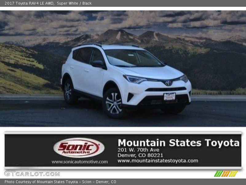 Super White / Black 2017 Toyota RAV4 LE AWD