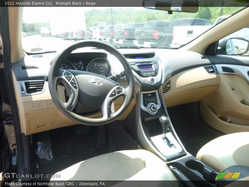 Midnight Black / Beige 2012 Hyundai Elantra GLS