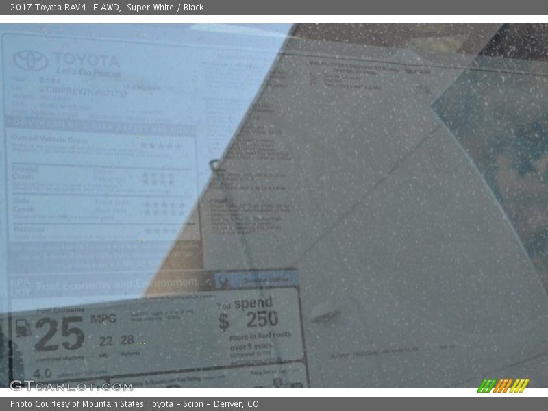 Super White / Black 2017 Toyota RAV4 LE AWD