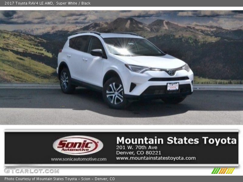 Super White / Black 2017 Toyota RAV4 LE AWD