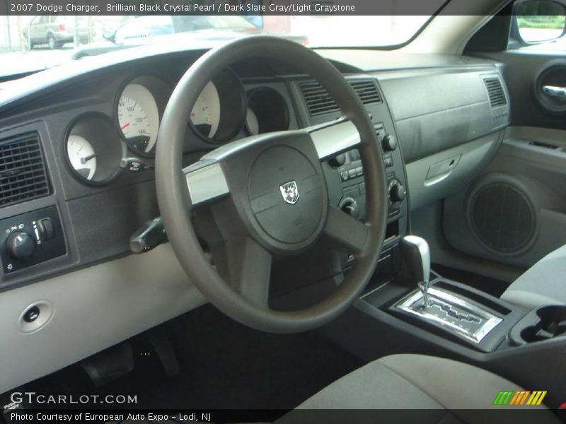Brilliant Black Crystal Pearl / Dark Slate Gray/Light Graystone 2007 Dodge Charger