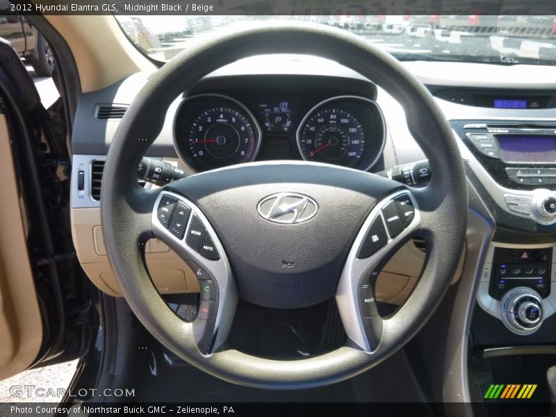 Midnight Black / Beige 2012 Hyundai Elantra GLS