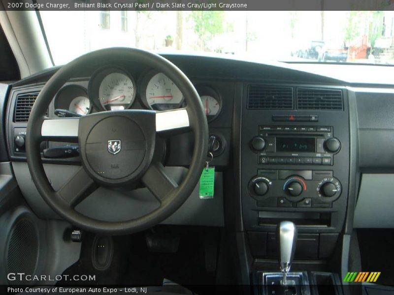 Brilliant Black Crystal Pearl / Dark Slate Gray/Light Graystone 2007 Dodge Charger