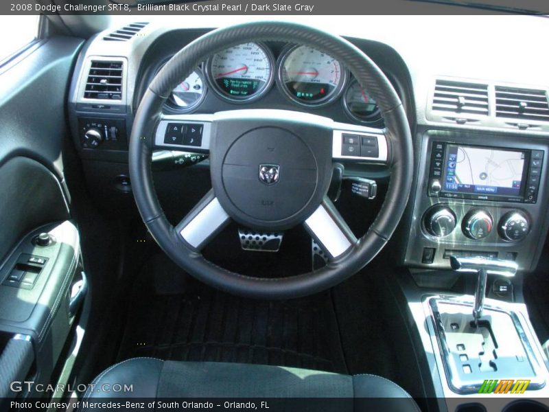 Brilliant Black Crystal Pearl / Dark Slate Gray 2008 Dodge Challenger SRT8