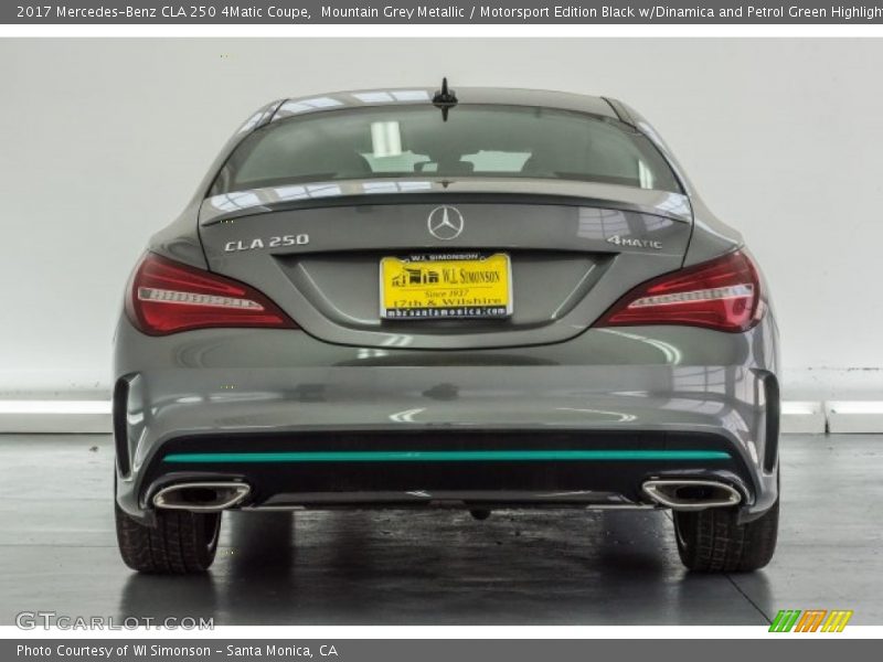 Mountain Grey Metallic / Motorsport Edition Black w/Dinamica and Petrol Green Highlights 2017 Mercedes-Benz CLA 250 4Matic Coupe