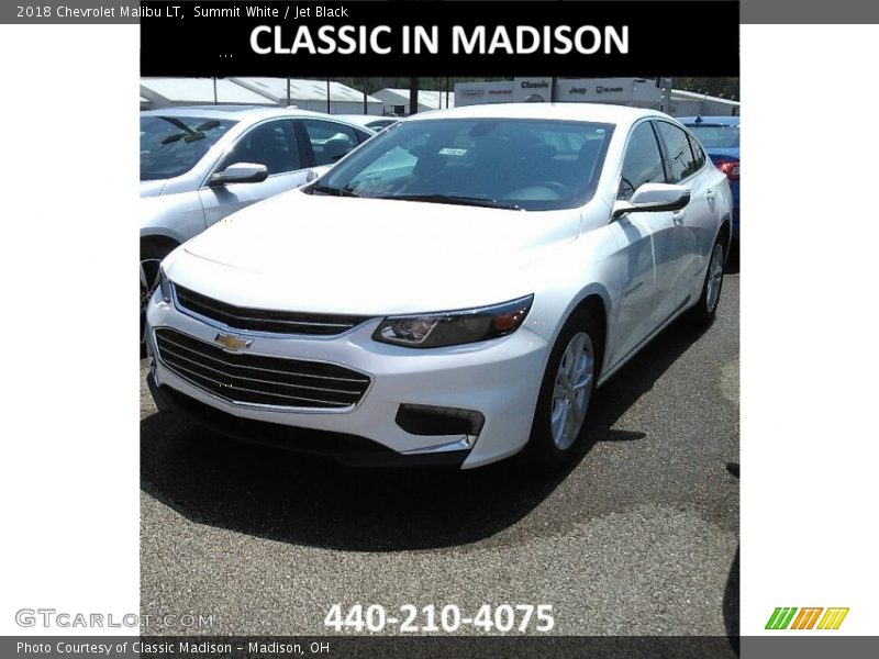 Summit White / Jet Black 2018 Chevrolet Malibu LT