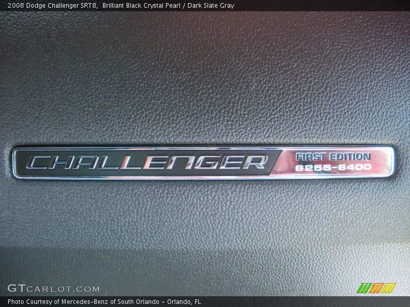 Brilliant Black Crystal Pearl / Dark Slate Gray 2008 Dodge Challenger SRT8