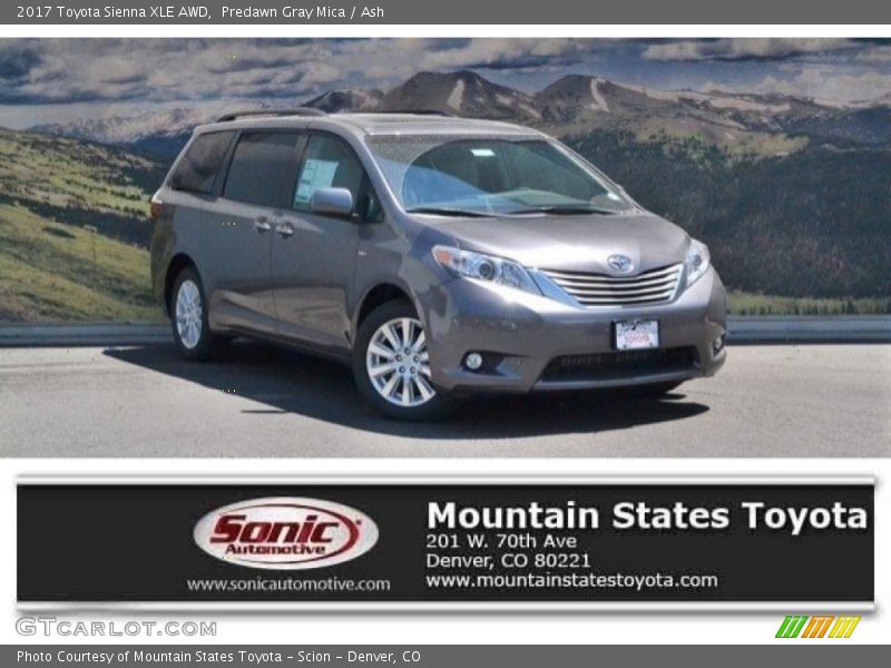 Predawn Gray Mica / Ash 2017 Toyota Sienna XLE AWD