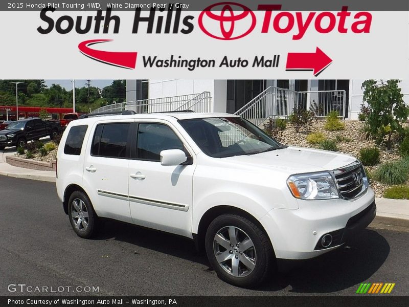 White Diamond Pearl / Gray 2015 Honda Pilot Touring 4WD