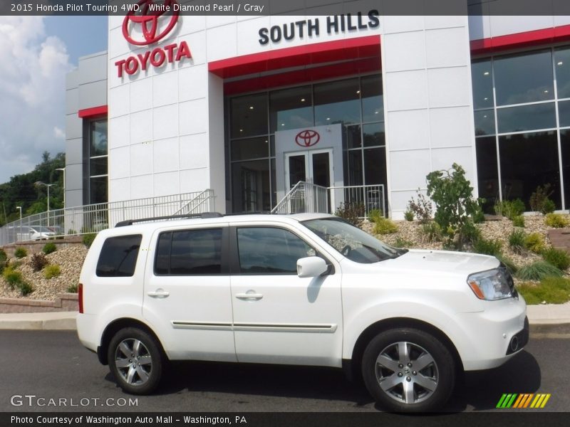 White Diamond Pearl / Gray 2015 Honda Pilot Touring 4WD