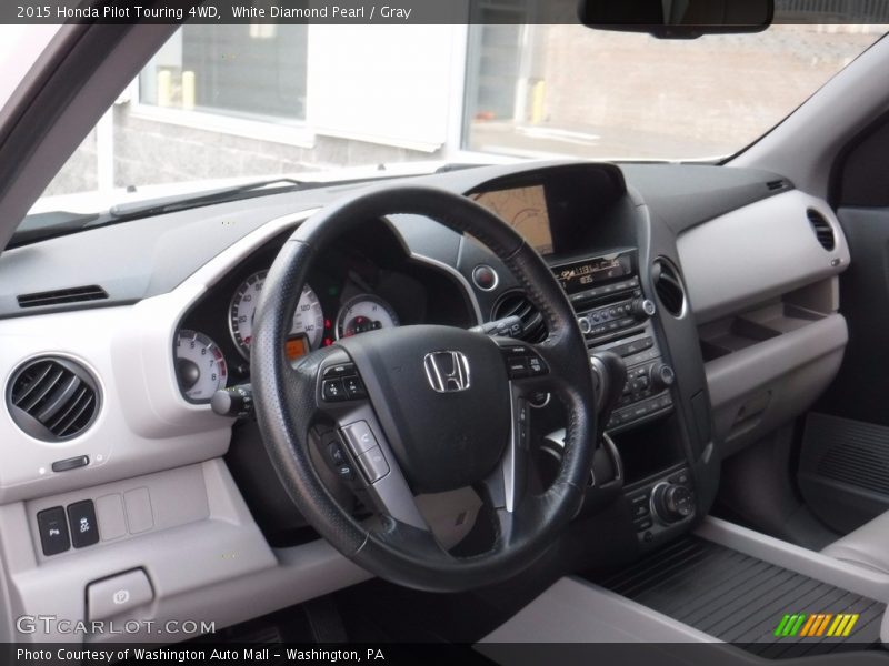 White Diamond Pearl / Gray 2015 Honda Pilot Touring 4WD