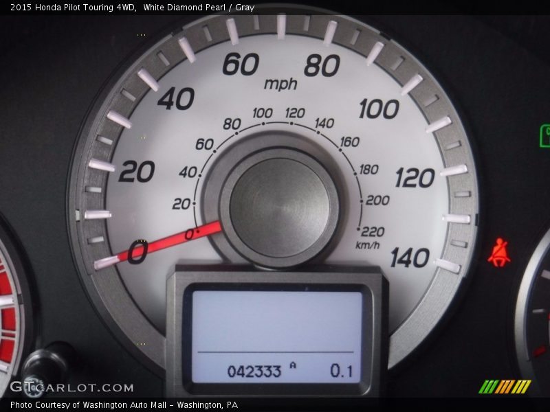 White Diamond Pearl / Gray 2015 Honda Pilot Touring 4WD