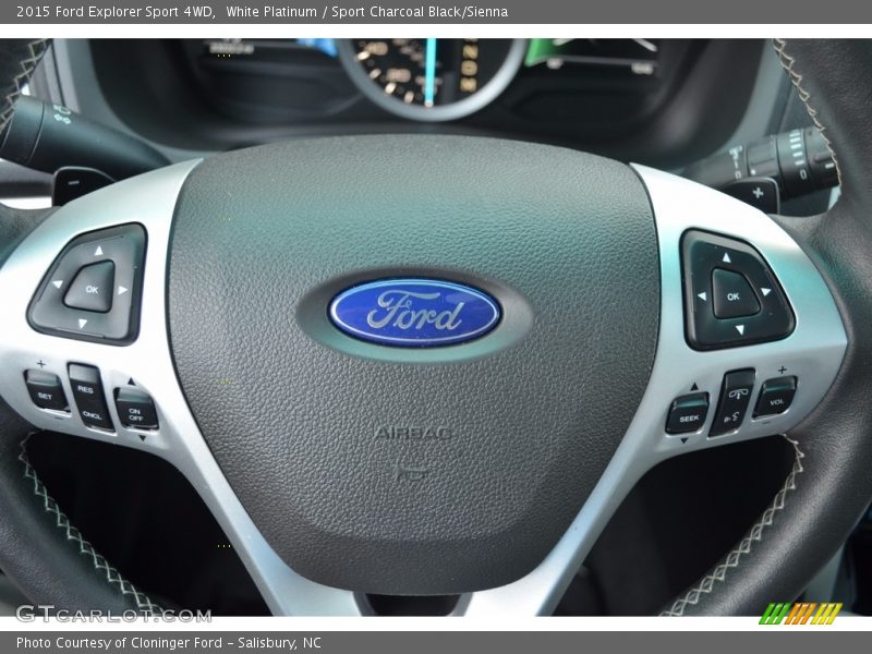 White Platinum / Sport Charcoal Black/Sienna 2015 Ford Explorer Sport 4WD
