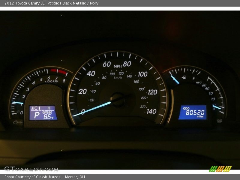 Attitude Black Metallic / Ivory 2012 Toyota Camry LE