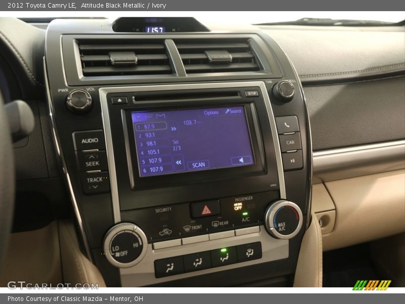 Attitude Black Metallic / Ivory 2012 Toyota Camry LE