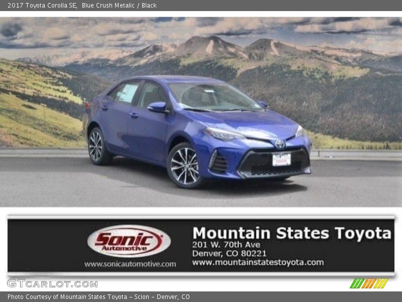 Blue Crush Metalic / Black 2017 Toyota Corolla SE