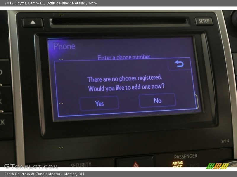 Attitude Black Metallic / Ivory 2012 Toyota Camry LE