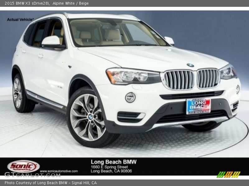 Alpine White / Beige 2015 BMW X3 sDrive28i