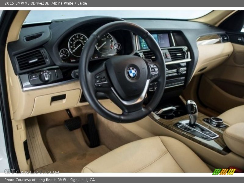 Alpine White / Beige 2015 BMW X3 sDrive28i