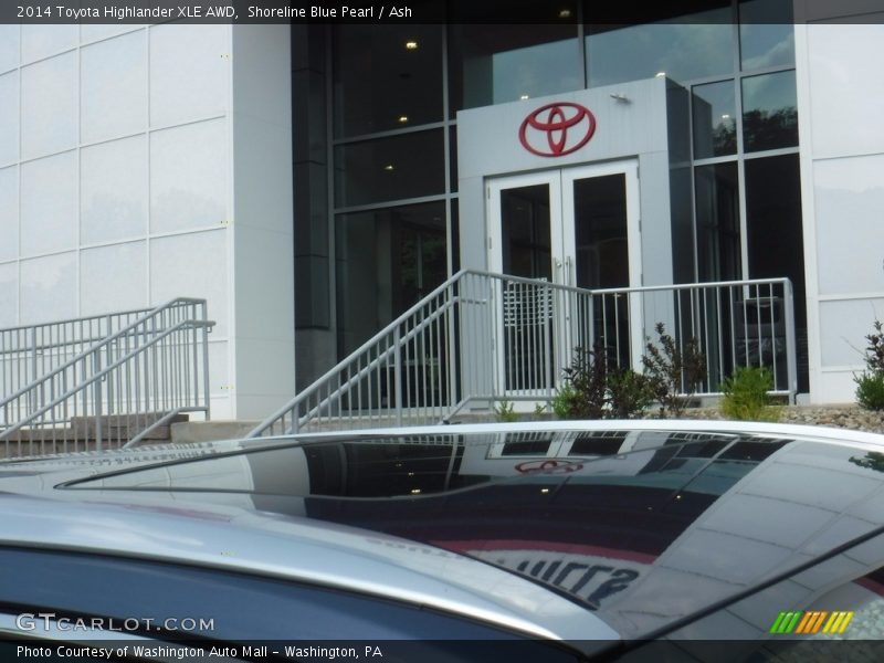 Shoreline Blue Pearl / Ash 2014 Toyota Highlander XLE AWD