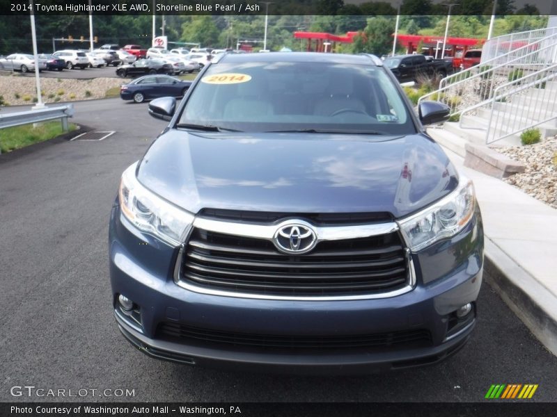 Shoreline Blue Pearl / Ash 2014 Toyota Highlander XLE AWD