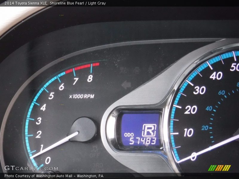 Shoreline Blue Pearl / Light Gray 2014 Toyota Sienna XLE
